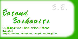 botond boskovits business card